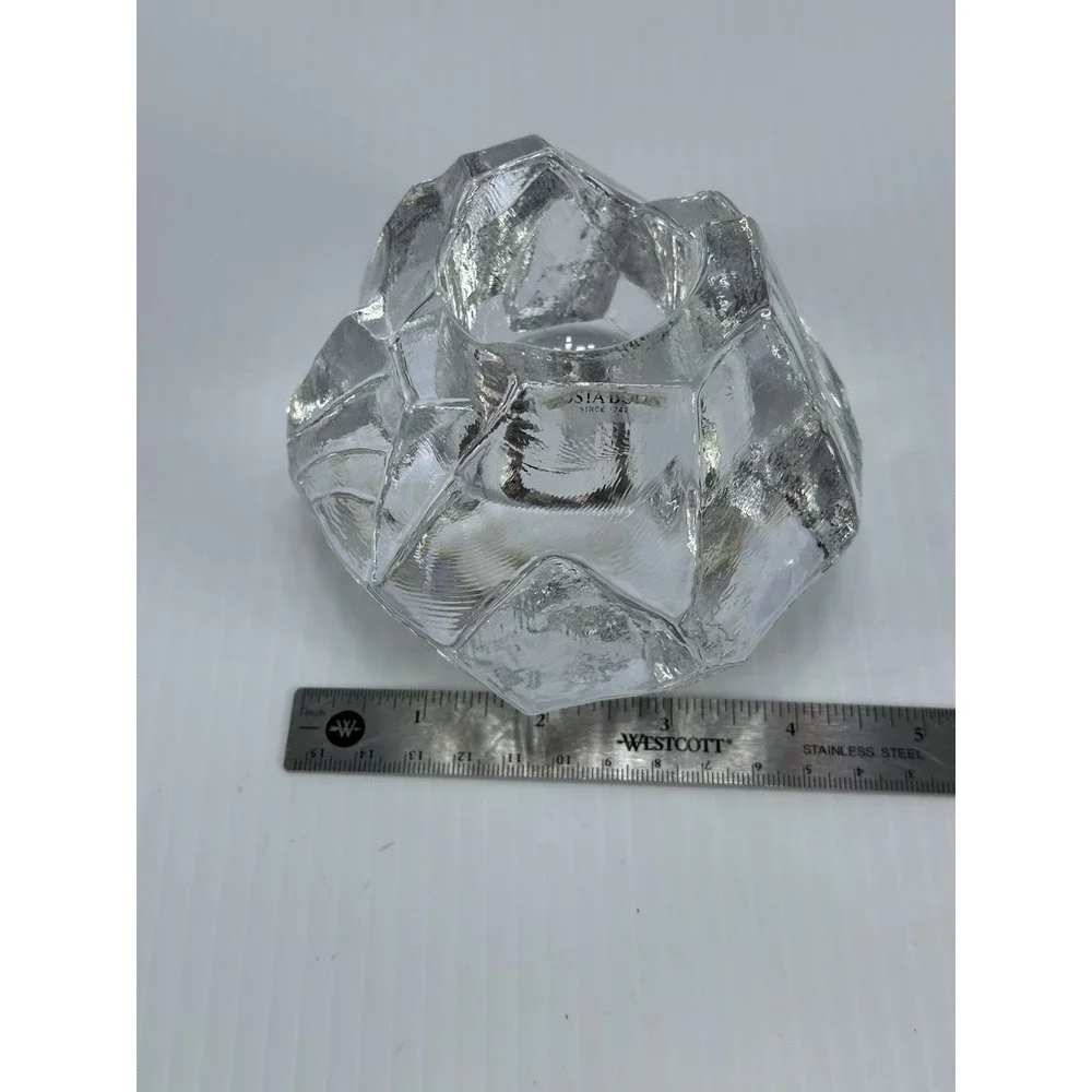 Vintage Kosta Boda Sweden Crystal Votive Large Art Glass Candle Holder‎ 3
